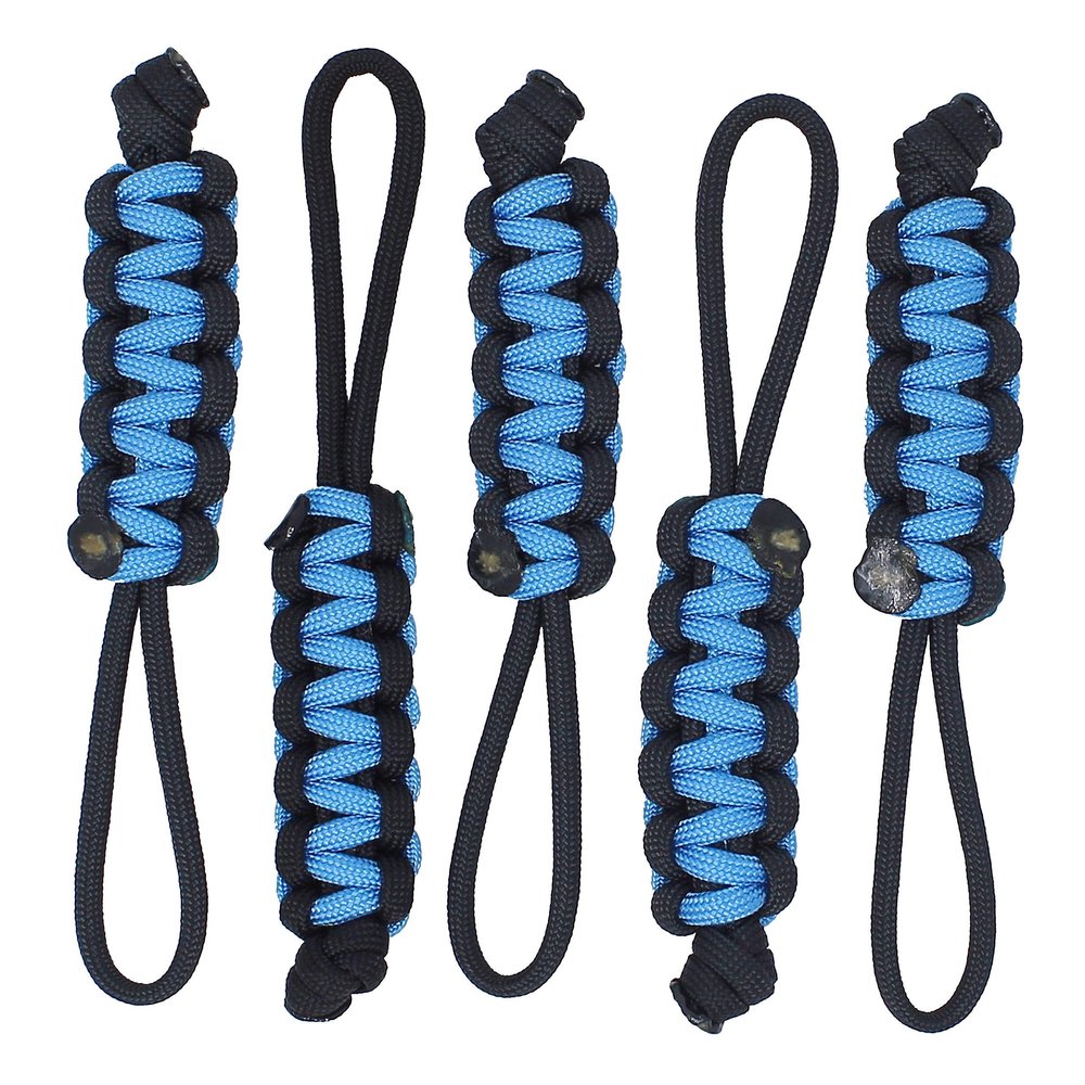 BubbasGarageTv - Large Heavy Duty Paracord Zipper Pulls (Light Blue)