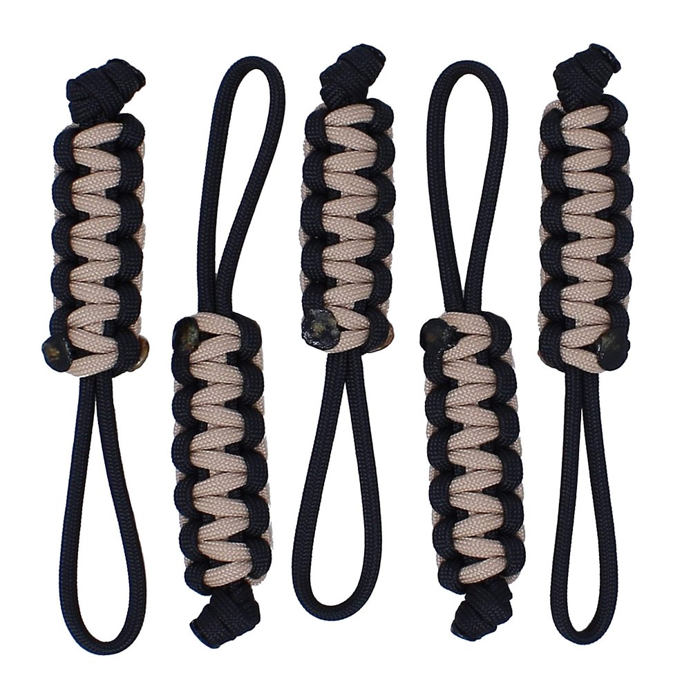 BubbasGarageTv - Large Heavy Duty Paracord Zipper Pulls (Tan)