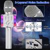 Amazmic Kids Karaoke Microphone Machine Toy Bluetooth Microphone Portable Wireless Karaoke Machine Handheld with LED Lights, Gift for Children Adults Birthday Party, Home KTV(Silver) view 3