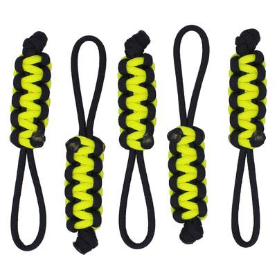 BubbasGarageTv - Large Heavy Duty Paracord Zipper Pulls (Neon Yellow)