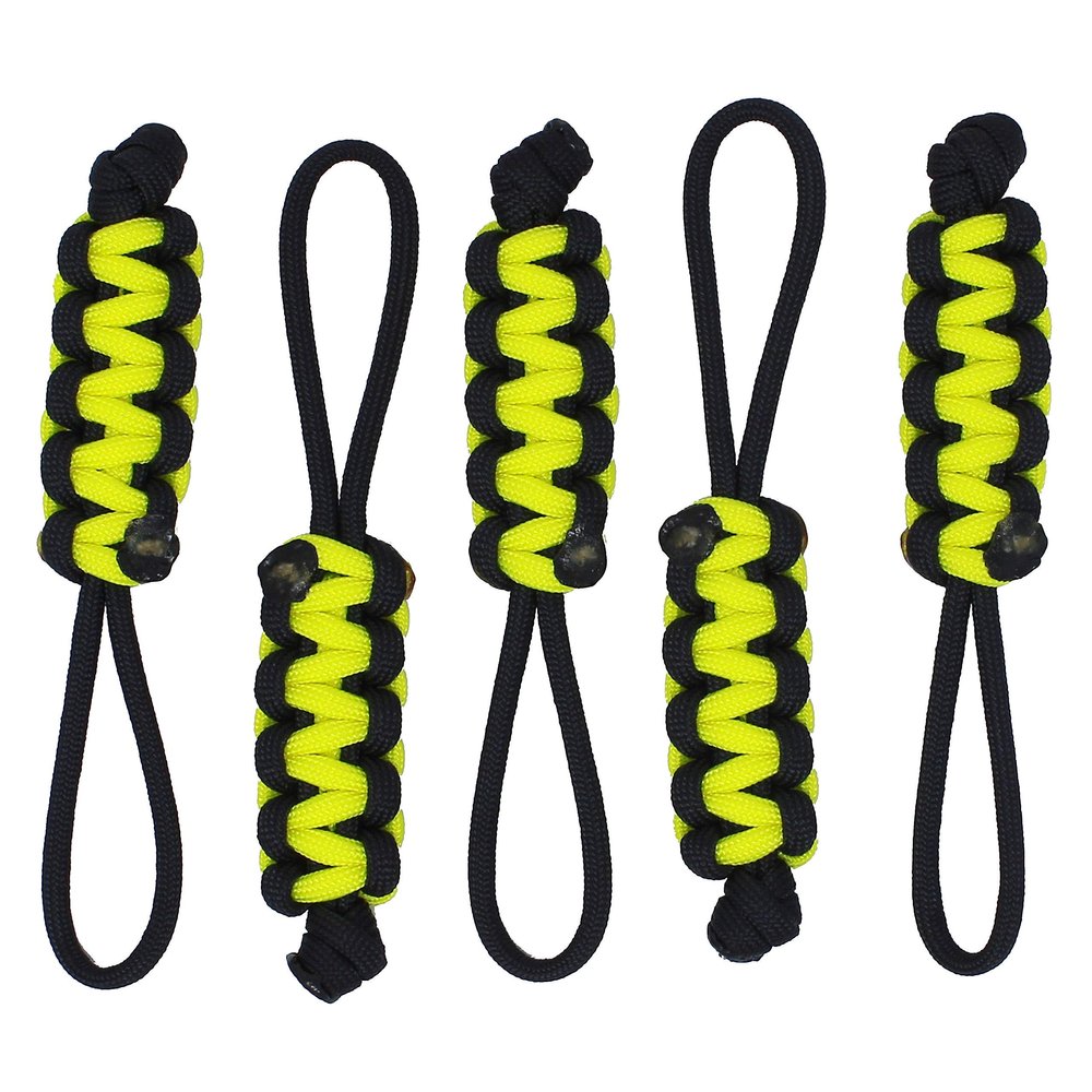 BubbasGarageTv - Large Heavy Duty Paracord Zipper Pulls (Neon Yellow)