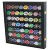 DisplayGifts Casino Coin Poker Chips Display Case Military Medal Pin Display Wall Cabinet Holder Wooden Box with 98% UV Protection Door, Lockable with Key Solid Wood Frame (Black Finish) view 1