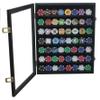 DisplayGifts Casino Coin Poker Chips Display Case Military Medal Pin Display Wall Cabinet Holder Wooden Box with 98% UV Protection Door, Lockable with Key Solid Wood Frame (Black Finish) view 2