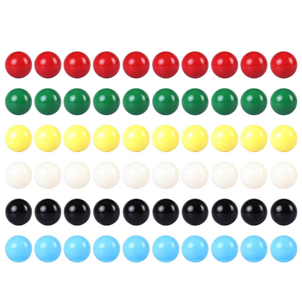 Laviesto Game Replacement Marbles Balls,60pcs 9/16inch Acrylic Balls for Chinese Checkers,Aggravation Game,Marble Run,Marble Games(6 Colors)