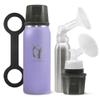 CERES CHILL OG Breastmilk Chiller, Reusable Storage Container, Up to 34 oz. - Bottle Cooler Keeps Milk at Safe Temperatures for Up to 20 Hours, Connects w/Most Pumps (Ultra Violet Lavender) view 1