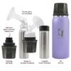 CERES CHILL OG Breastmilk Chiller, Reusable Storage Container, Up to 34 oz. - Bottle Cooler Keeps Milk at Safe Temperatures for Up to 20 Hours, Connects w/Most Pumps (Ultra Violet Lavender) view 2