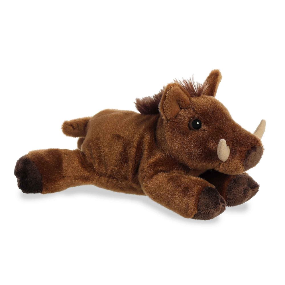 Aurora Adorable Mini Flopsie Willis Warthog Stuffed Animal - Playful Ease - Timeless Companions - Brown 8 Inches