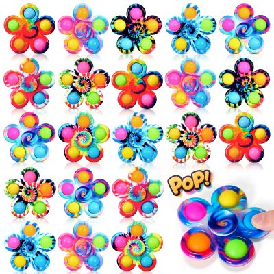 SCIONE 24 Pack Party Favors Fidget Spinners for Kids 4-8 8-12,Goodie Bags Stuffers for Kids 3-5, Pop Fidget Toys Bulk Classroom Prizes for Girls Boys, Toddler Birthday Party Return Gifts