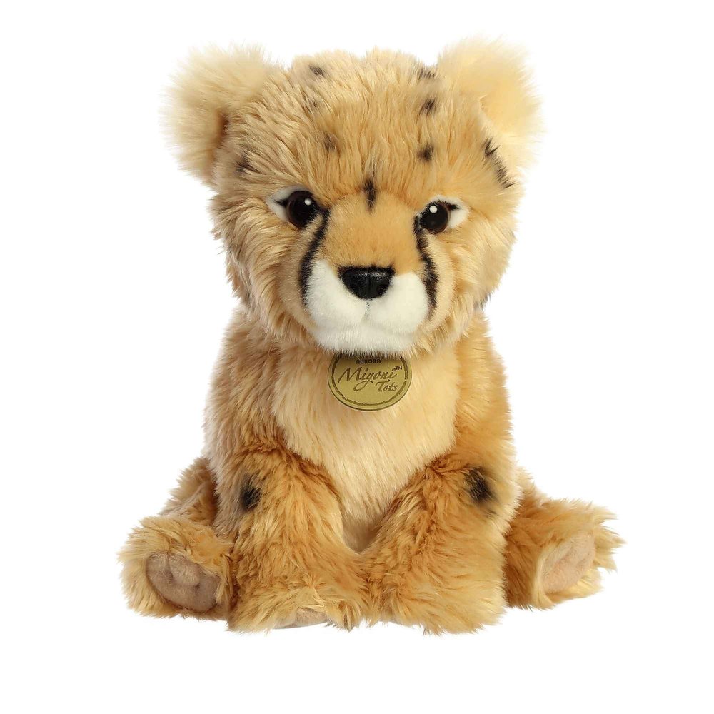 Aurora Adorable Miyoni Tots Cheetah Cub Stuffed Animal - Lifelike Details Make a Cherished Companion - Perfect for Decorating Bedrooms or Classrooms - Gold 8 Inches