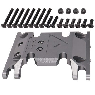 Treehobby Aluminum Alloy Gearbox Base Center Skid Transmission Plate for AXIAL SCX10 II 1/10 RC Rock Crawler Car Upgrade Parts (Titanium)