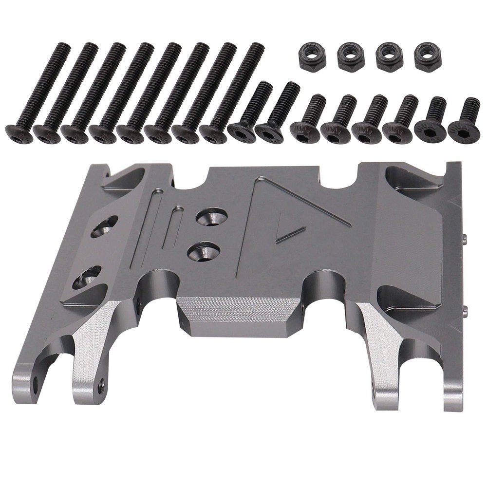 Treehobby Aluminum Alloy Gearbox Base Center Skid Transmission Plate for AXIAL SCX10 II 1/10 RC Rock Crawler Car Upgrade Parts (Titanium)