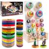 Deluxe Condition Rings w Wooden Case (64 Rings for Standard & Large) - 16 Conditions, DND Flexible Design- Easy Affix Base Slides Under Figure- Works with Dungeons Dragons, Pathfinder & All RPG Games view 1