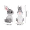 Resin Bunny Piggy Bank Cute Rabbit Money Bank Cartoon Rabbit Easter Table Bunny Figurine Kids Small Change Organizer Easter Party Kids Favor Grey view 2