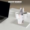 Resin Bunny Piggy Bank Cute Rabbit Money Bank Cartoon Rabbit Easter Table Bunny Figurine Kids Small Change Organizer Easter Party Kids Favor Grey view 4