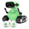 ALLCELE Robot Toys, Rechargeable RC Robot for Boys and Girls, Remote Control Toy with Music and LED Eyes, Gift for Children Age 3 Years and Up - Green view 1