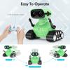 ALLCELE Robot Toys, Rechargeable RC Robot for Boys and Girls, Remote Control Toy with Music and LED Eyes, Gift for Children Age 3 Years and Up - Green view 3
