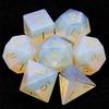 Haxtec Opal Dice DND Dice Set Gemstone D&D Dice with Dice Case Compatible with Dungeons and Dragons TTRPG DND Master Gift-Opal view 2