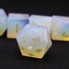 Haxtec Opal Dice DND Dice Set Gemstone D&D Dice with Dice Case Compatible with Dungeons and Dragons TTRPG DND Master Gift-Opal view 4
