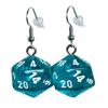 d20 Dice Earrings - Hook with Earnuts (Teal) view 1