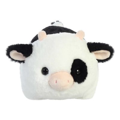 Aurora Adorable Spudsters Tutie Cow Stuffed Animal - Round Shape Makes for Comforting Cuddles - Perfect for Kids All Ages and Animal Loving Adults - White 10 Inches