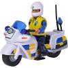 Simba 109251092002 Fireman Sam Police Motorcycle Plus Articulated Malcolm Action Figure le Pompier, Multicolored view 1