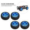 DAUERHAFT 4 Piece Assembled RC Crawler Tires and Wheels Set for 1:18 Scale RC Cars - Blue 1.7 Inch Rubber Tire and Wheel Sets view 2