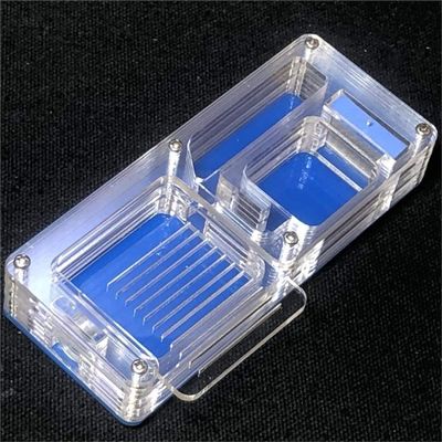 MTFZD Ant Farm Ant Farm Acrylic Maze Ants House Nests with Feeding Area Factory Ant Nest Villa Insect Spong Moisturing Nest Ants Habitat Pet Anthill for Birthday Present Gift (Color : Blue)