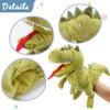 Hopearl Plush Dinosaur Hand Puppet T-Rex Puppet with Open Movable Mouth for Imaginative Play, Role Play, Interactive Toy for Storytelling Teaching Puppet Theater, Birthday Gift for Kids, Green, 13'' view 2