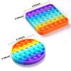 2 Packs Pop Fidget Sensory Toys, Autism Special Needs Stress Relief Silicone Pressure Relieving, Round and Square Squeeze Toys for Kids Children Adults (Set of 2) view 2