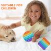 2 Packs Pop Fidget Sensory Toys, Autism Special Needs Stress Relief Silicone Pressure Relieving, Round and Square Squeeze Toys for Kids Children Adults (Set of 2) view 4