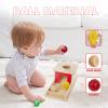 Adena Montessori Wooden Toy for 6-12 Month Baby 3 Balls,Sorting and Stacking Colorful Learning Education Toy for Toddler Kid 1-2 Year Old, Preschool Girl and Boy Gift Full Size Textures view 3