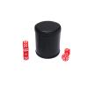 RERIVER Leather Dice Cup Set Red Felt Lining Quiet Dice Shaker Cup with 6 Red Standard Dot Dice for Farkle Yahtzee Games, 1 Pack view 3