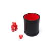 RERIVER Leather Dice Cup Set Red Felt Lining Quiet Dice Shaker Cup with 6 Red Standard Dot Dice for Farkle Yahtzee Games, 1 Pack view 4