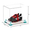 Better Display Cases Acrylic Kids Shoes Display Case - Medium Rectangle Box with Clear Case, Blue Risers and White Base 12" x 8.25" x 8" (A004, V41) view 2