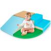 Costzon Climb and Crawl Foam Play Set, 4-Piece Soft Toddler Corner Climber Indoor Active Play Structure for Babies & Toddlers, Great for Climbing, Sliding and Physical Activity (Blue + Green + Coffee) view 1