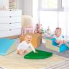 Costzon Climb and Crawl Foam Play Set, 4-Piece Soft Toddler Corner Climber Indoor Active Play Structure for Babies & Toddlers, Great for Climbing, Sliding and Physical Activity (Blue + Green + Coffee) view 2
