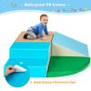 Costzon Climb and Crawl Foam Play Set, 4-Piece Soft Toddler Corner Climber Indoor Active Play Structure for Babies & Toddlers, Great for Climbing, Sliding and Physical Activity (Blue + Green + Coffee) view 3