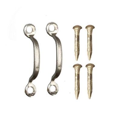 Dollhouse Silver Cabinet Door D Handles Drawer Pulls Miniature 1:12 Scale