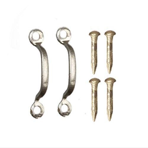 Dollhouse Silver Cabinet Door D Handles Drawer Pulls Miniature 1:12 Scale