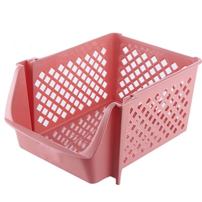 GUAWJRZDP Stackable Storage Baskets/Bins,Detachable Storage Organizer Plastic Baskets Rack,Space Saving,for Food Snacks Bottles Toys Toiletries(37.5X26.5X19cm/14.7X10.4X7.4inch)