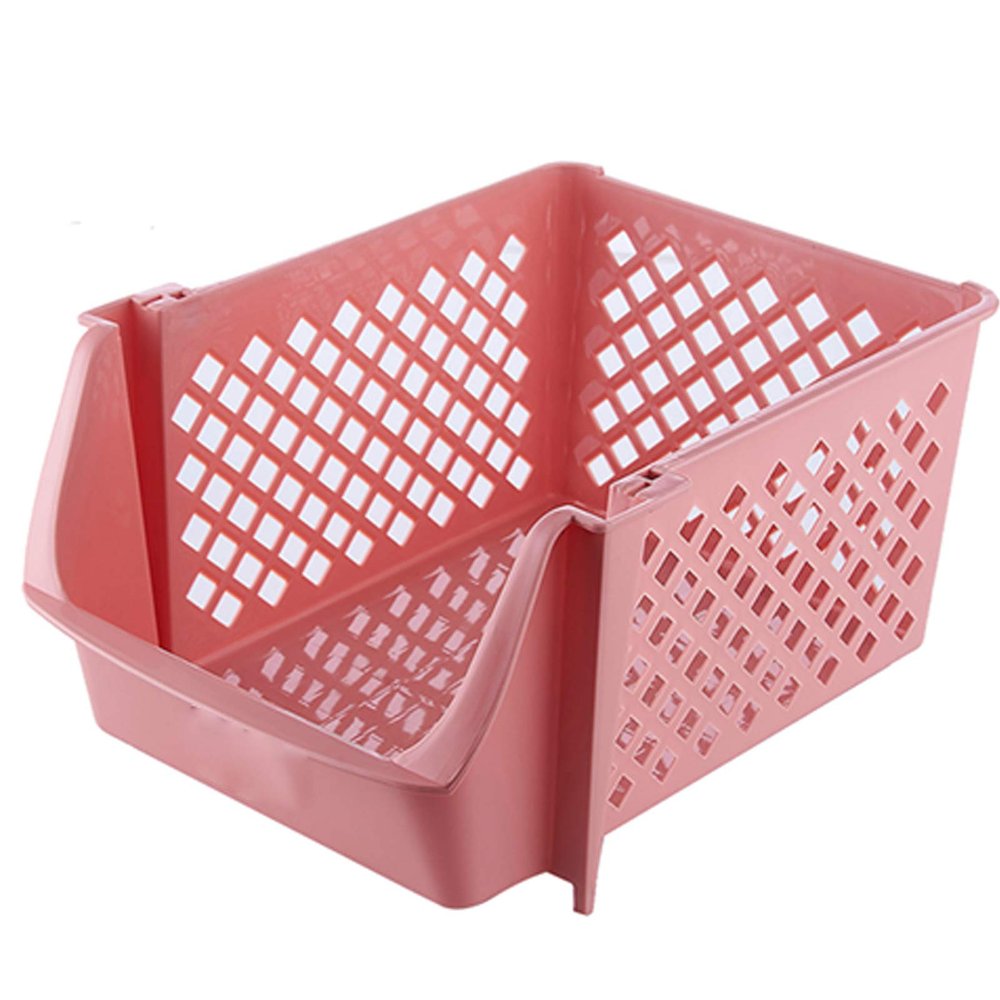 GUAWJRZDP Stackable Storage Baskets/Bins,Detachable Storage Organizer Plastic Baskets Rack,Space Saving,for Food Snacks Bottles Toys Toiletries(37.5X26.5X19cm/14.7X10.4X7.4inch)