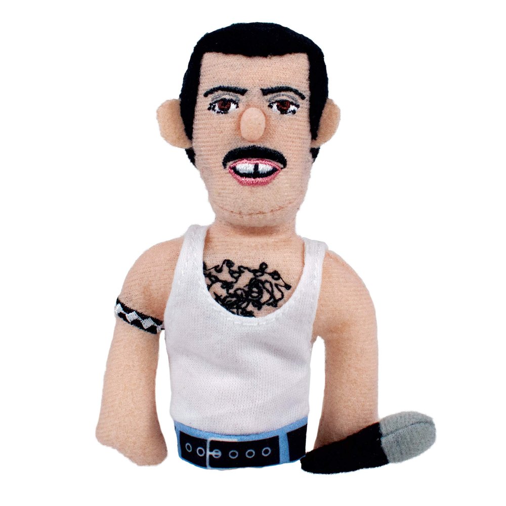 The Unemployed Philosophers Guild Freddie Mercury Magnetic Personality - Plush Finger Puppet and Refrigerator Magnet, Approx 4" Tall
