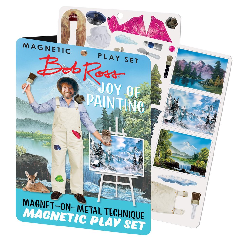 The Unemployed Philosophers Guild Officially Licensed Bob Ross Joy of Painting Magnetic Play Set - Turn Your Fridge Into a Work of Art, (40+ Pieces)