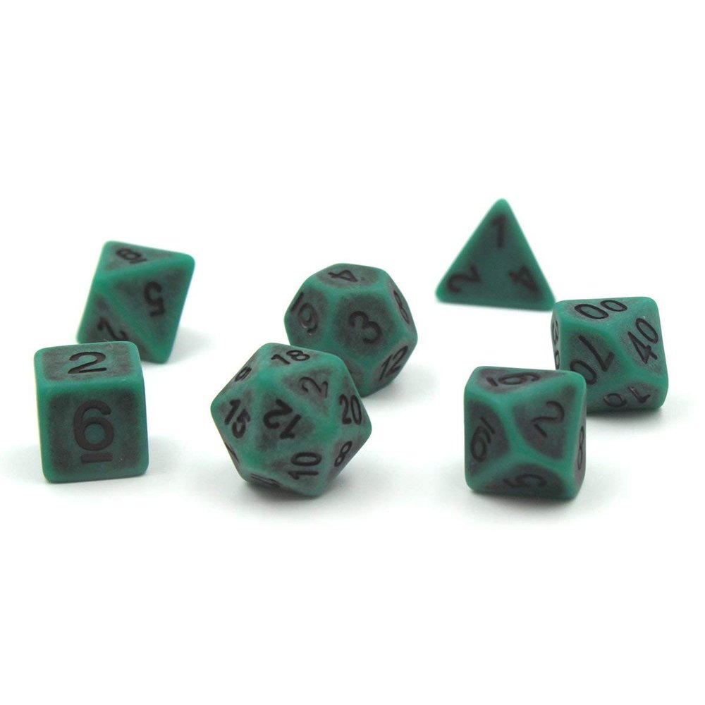 Ancient Green Polymer Dice Set