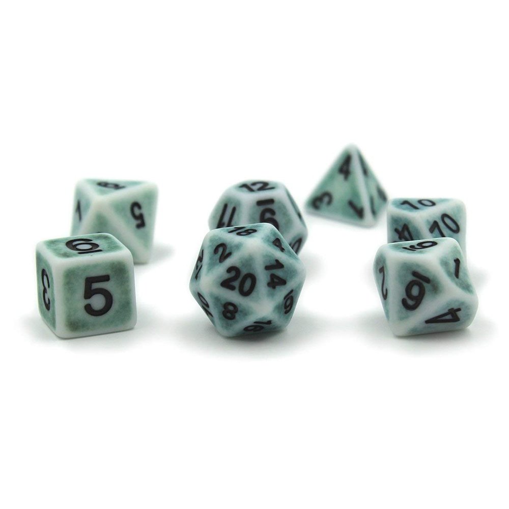 Ancient-White-Polymer-dice-Set