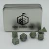 Metal Glow in The Dark Green Dice Set with Display Box | Metal 7-Piece Dice Set for RPG Gaming view 4