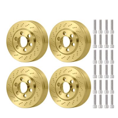 4Pcs RC Brass Wheel Weights for 1/10 SCX10 RC Crawler 2.2" Beadlock Wheels Balance Weights (Fit for 2.2" Wheel)