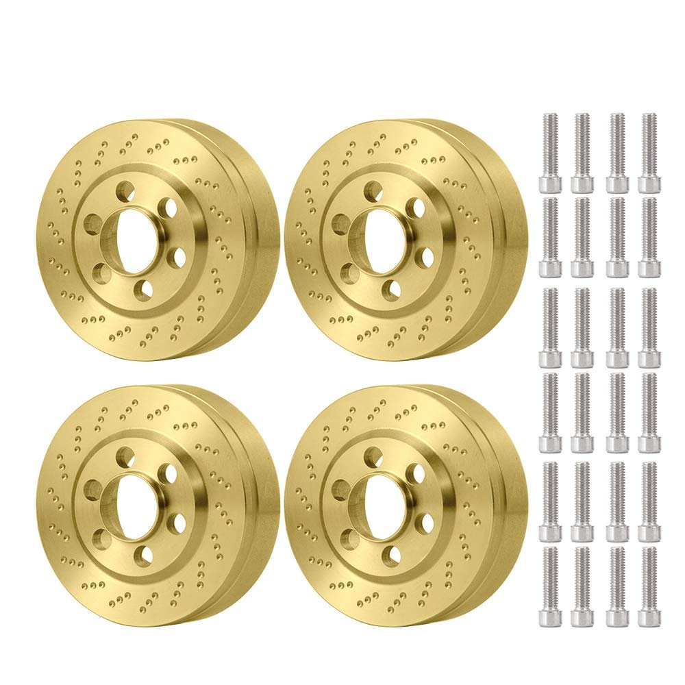 4Pcs RC Brass Wheel Weights for 1/10 SCX10 RC Crawler 2.2" Beadlock Wheels Balance Weights (Fit for 2.2" Wheel)