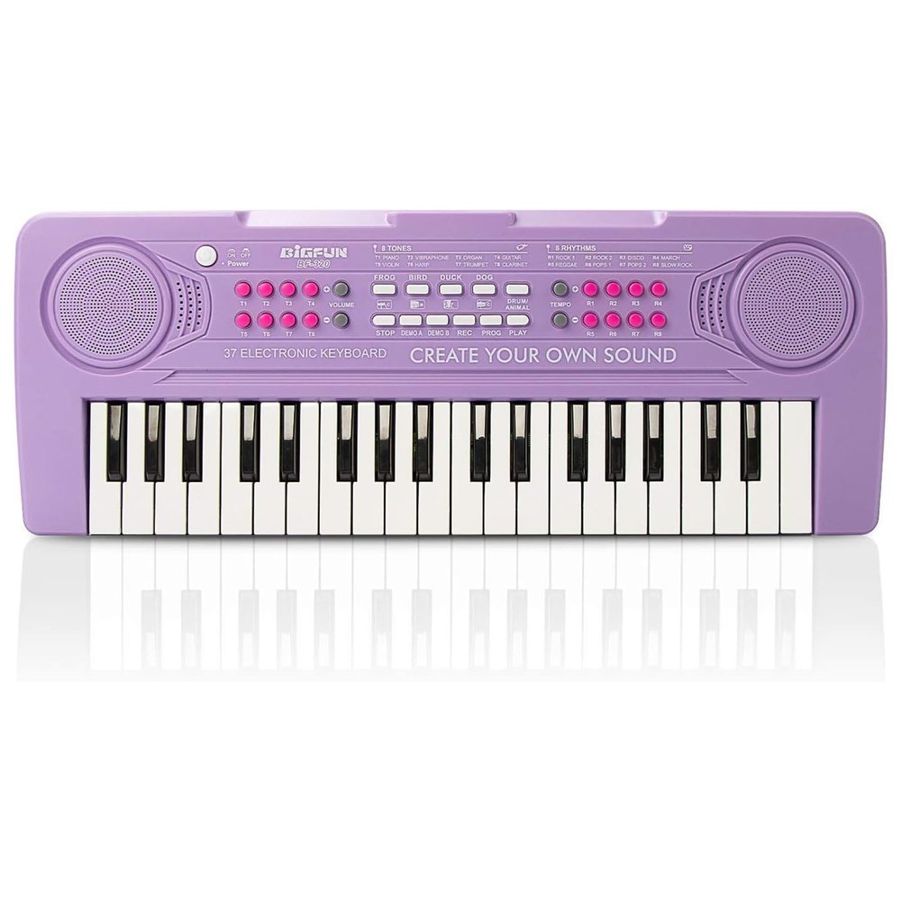 Keyboard Piano for Kids, BIGFUN 37 Keys Toddler Piano Multifunction Music Educational Instrument Toy, Electronic Kids Keyboard for 3-7 Year Old Girls and Boys (Purple)