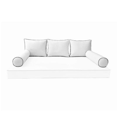 DBM IMPORTS Cover ONLY Style3 Outdoor Bolster Back Pillow Slipcover Contrast Trim Crib-AD106